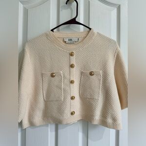 Love Bonito Cream Knit Top with Gold Accents